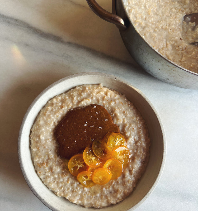 Creamy Steel-Cut Oats with Honey-Soaked Kumquats