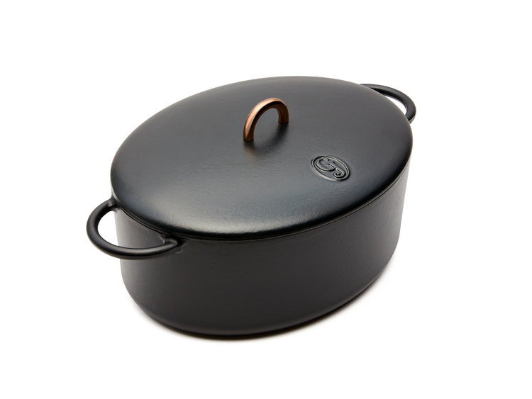 Enameled cast-iron Dutch oven in pepper black - main