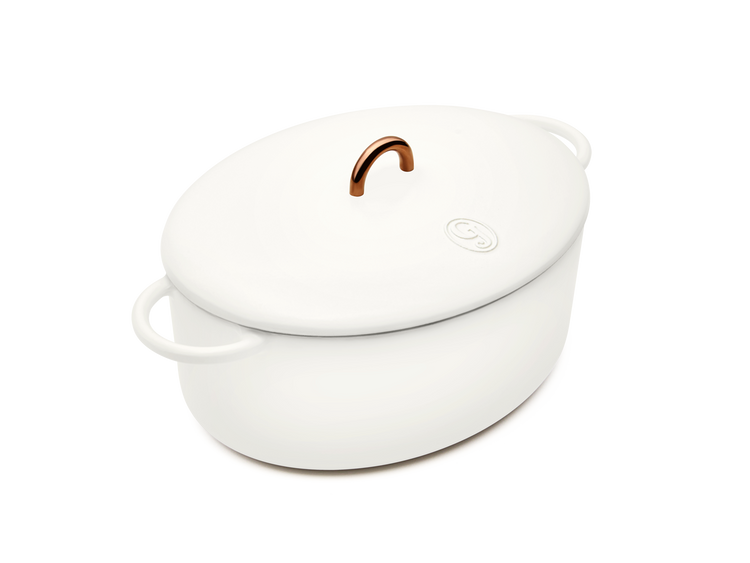 Enameled cast-iron Dutch oven in salt white - main