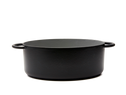 Enameled cast-iron Dutch oven in pepper black - side view no lid